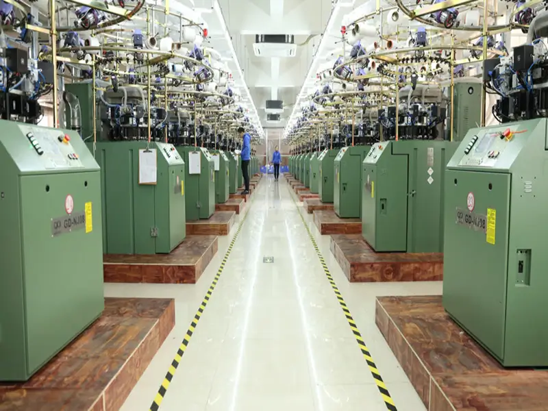 Shapewear manufacturing process showing quality control and production line